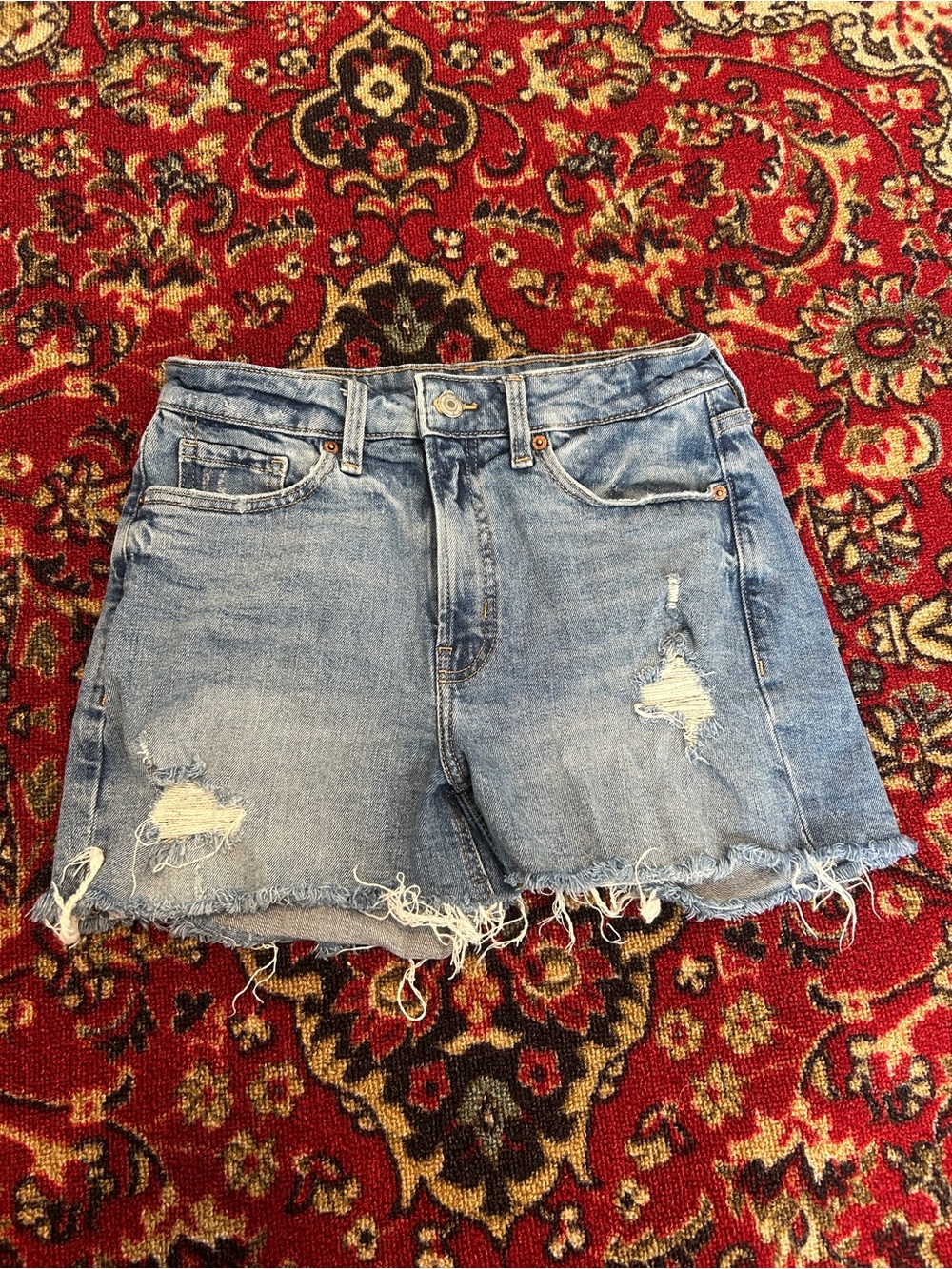 Old Navy Light Blue Distressed Denim Shorts